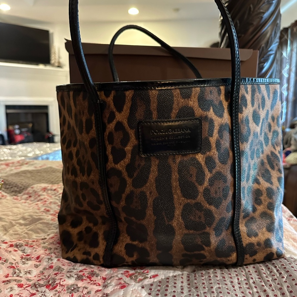 Dolce & Gabbana Brown and Black Animal Print Tote